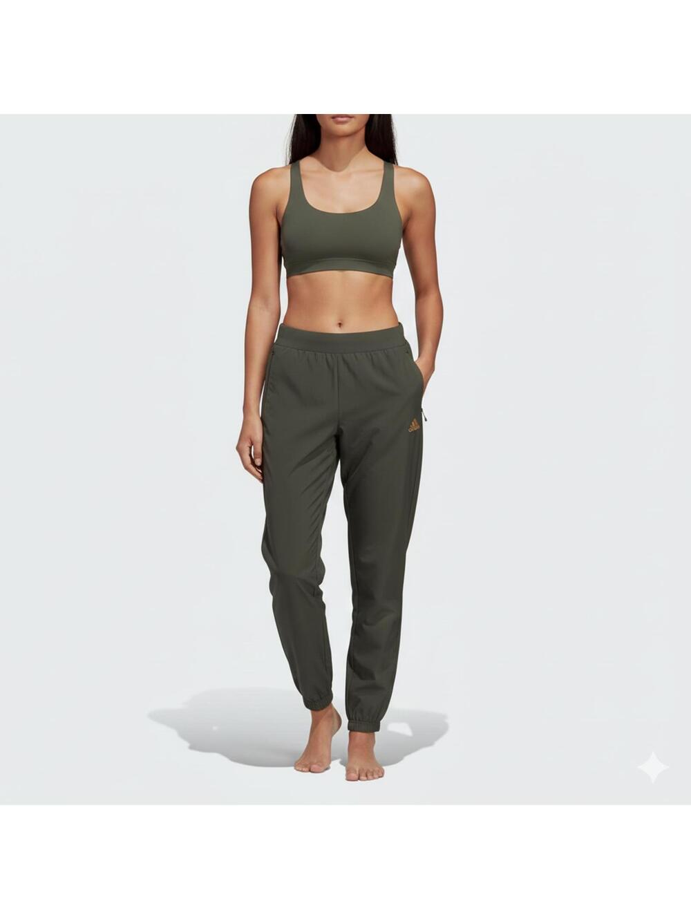 ADIDAS x Zoe Saldana Joggers Black Gold Metallic Logo Pants Size XS